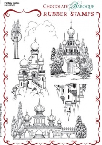 Fantasy Castles Rubber stamp sheet - A5